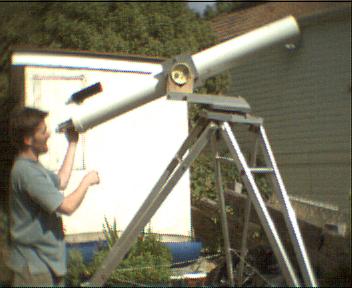 Vaughn at the refitted telescope.